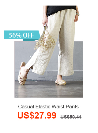 Casual Elastic Waist Pants 